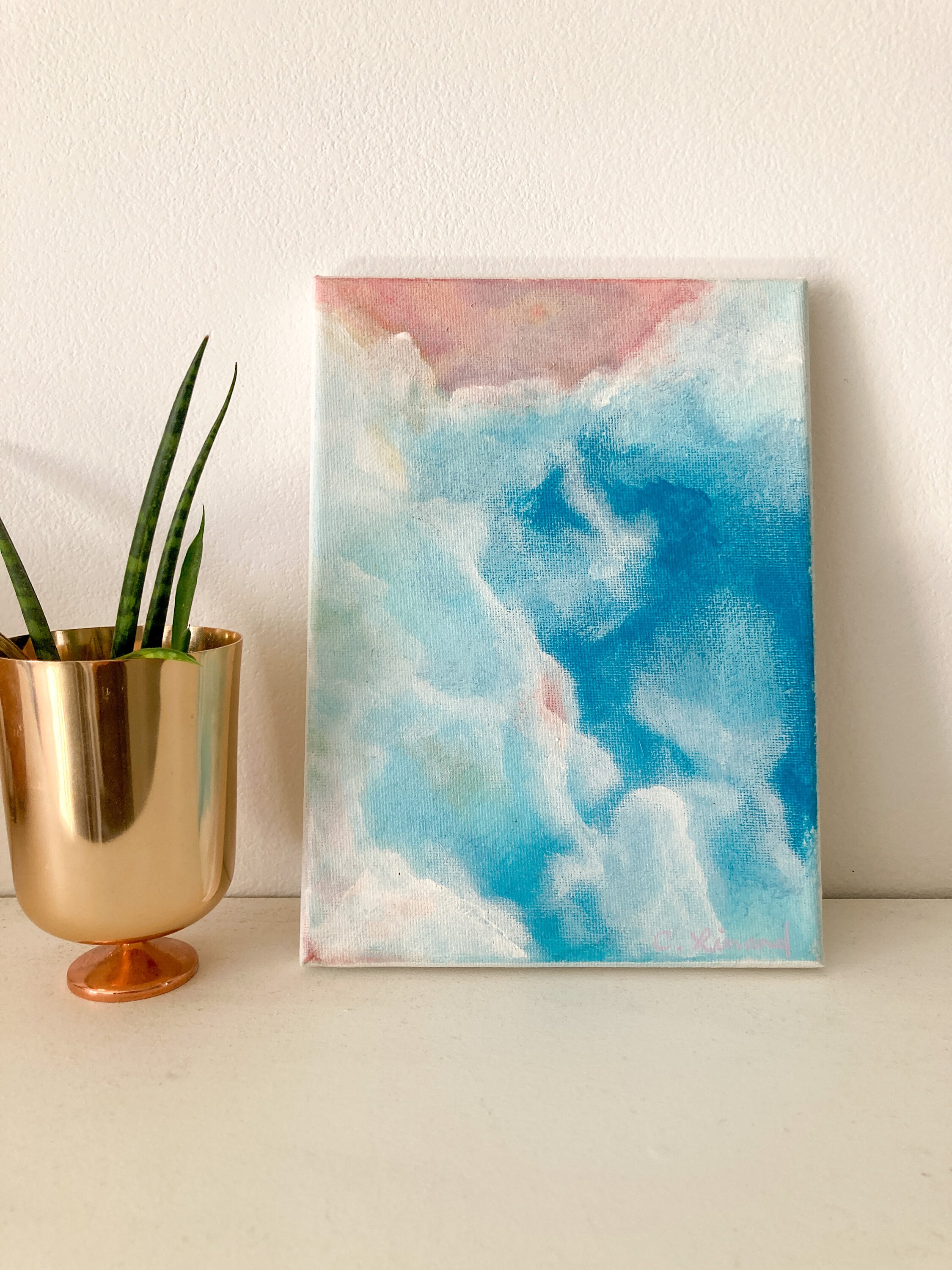 Tableau Peinture Murale Acrylique Ciel et Nuage Poudré