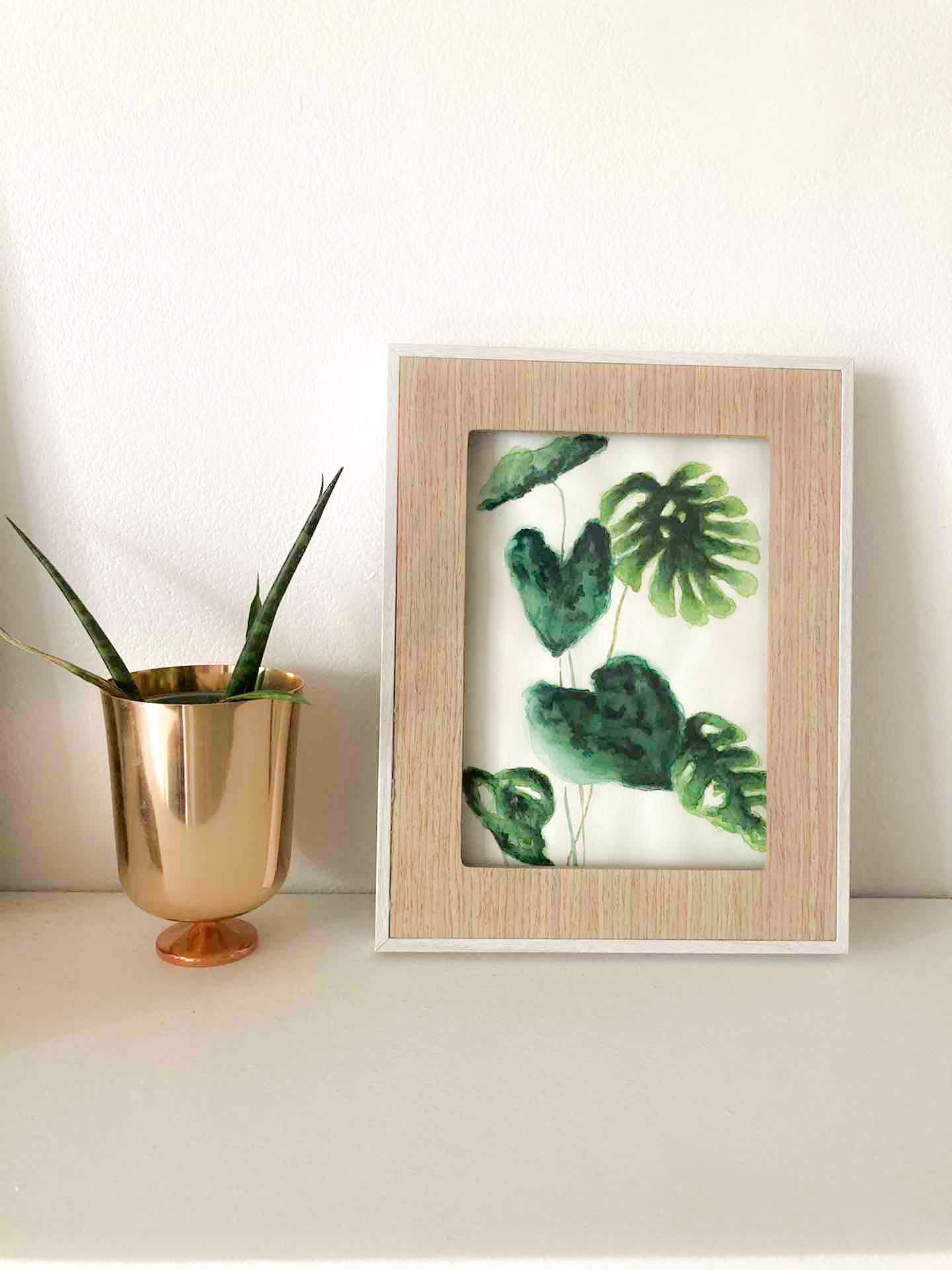 Tableau Peinture Murale Aquarelle Plantes Vertes Chlorophylle