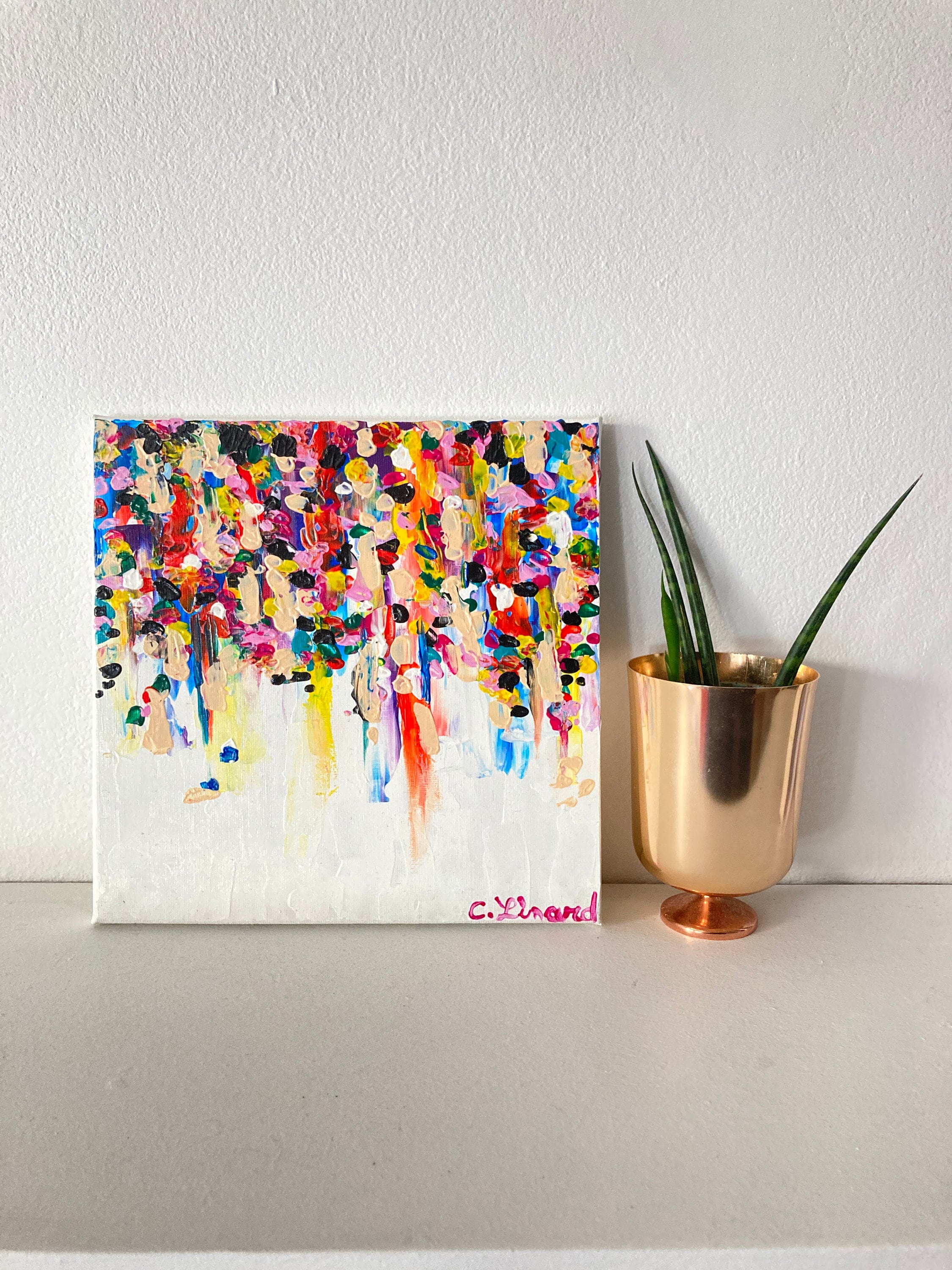 Tableau Peinture Murale Acrylique Abstrait Confettis