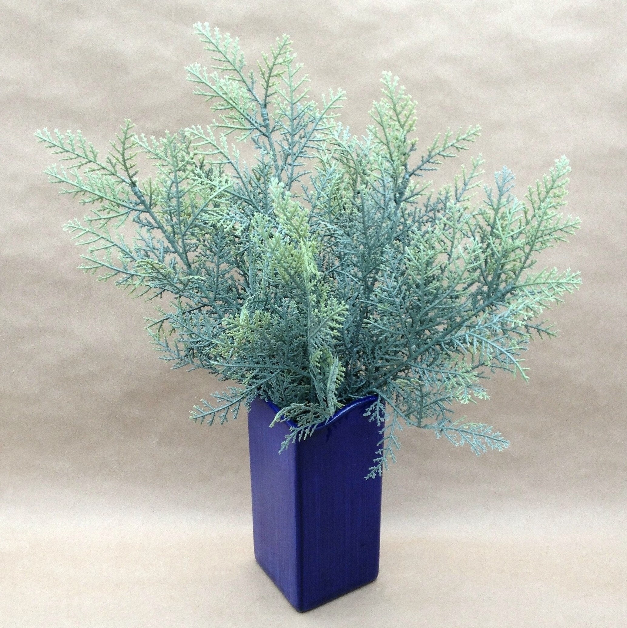 2 Frosted Green 15 in Artificial Sagebrush Leaves Faux Greenery Stems