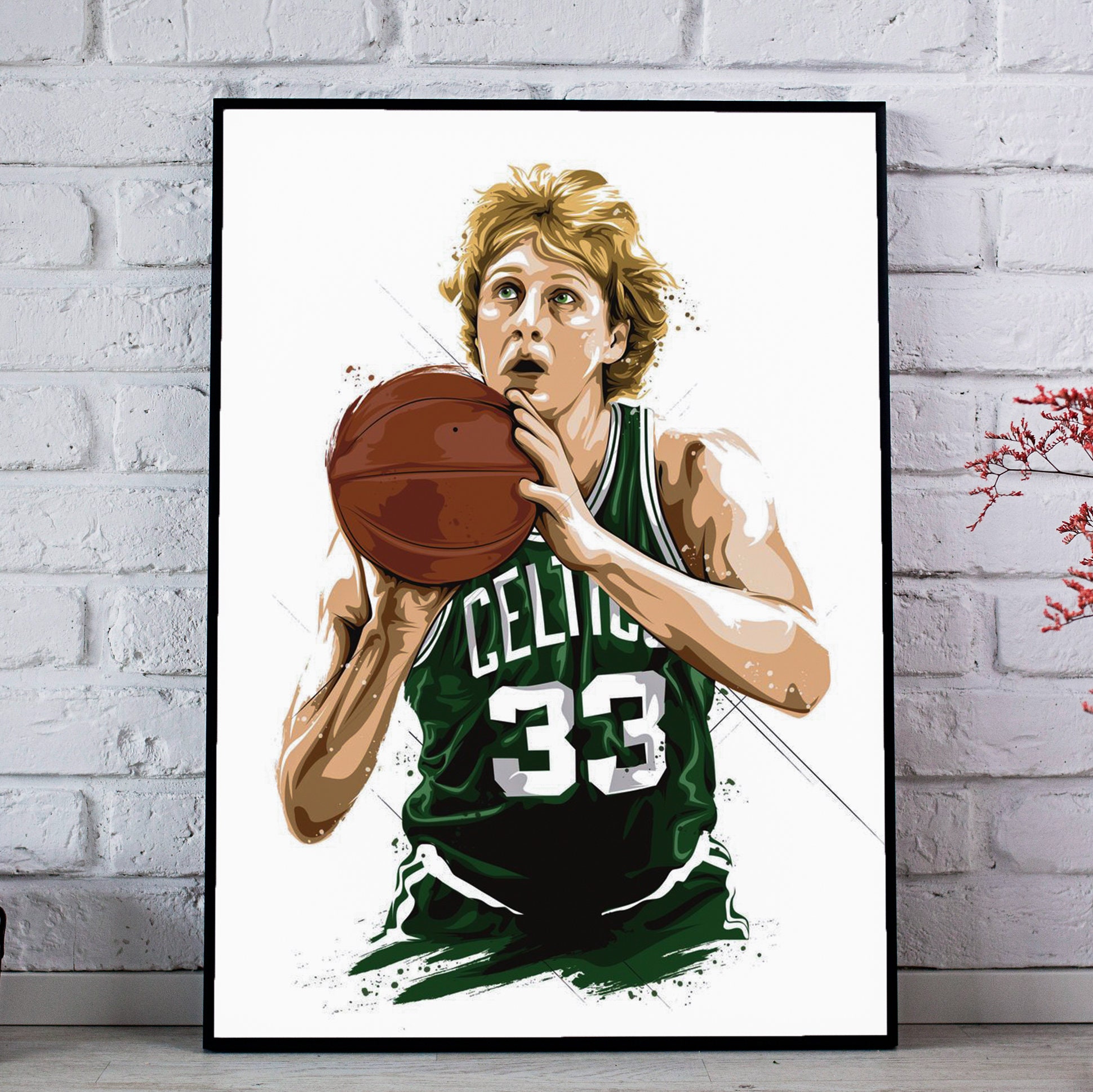Larry Bird Poster Wall Art Prints Art painting Home Decor Etsy