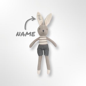 Cuddly toy cuddly toy bunny name - gray - baby gift for birth - gift for babies - birthday gift boy