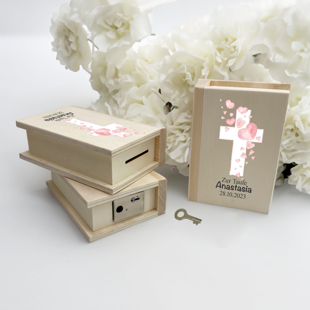 Baptism Gift, Personalized Money Box Baptism Cross, Gift for Baptism
