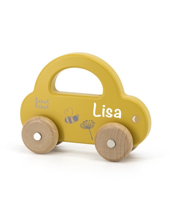 Personalized Wooden Car With Name Yellow Label Label Baby Gift for Birth  Gift for Babies Birthday Gift for Children -  Ireland