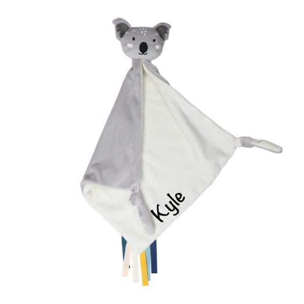 Doudou Koala avec prénom - gris - doudou bébé cadeau naissance - doudou pour enfant, bébé, idée cadeau, peluche, jeu tissu