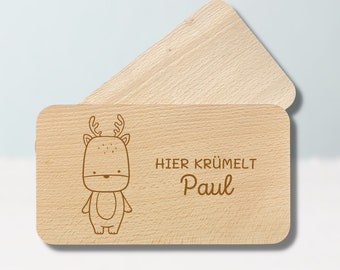 Personalized board deer | Personalized breakfast board | Personalized wooden board | Baby Gift | Cutting board for children