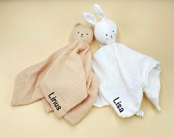 Geschenk zur Geburt, Schmusetuch mit Namen, Kuscheltuch personalisiert, Babygeschenk Geburt, Babygeschenk Name, Personalisierbares Geschenk