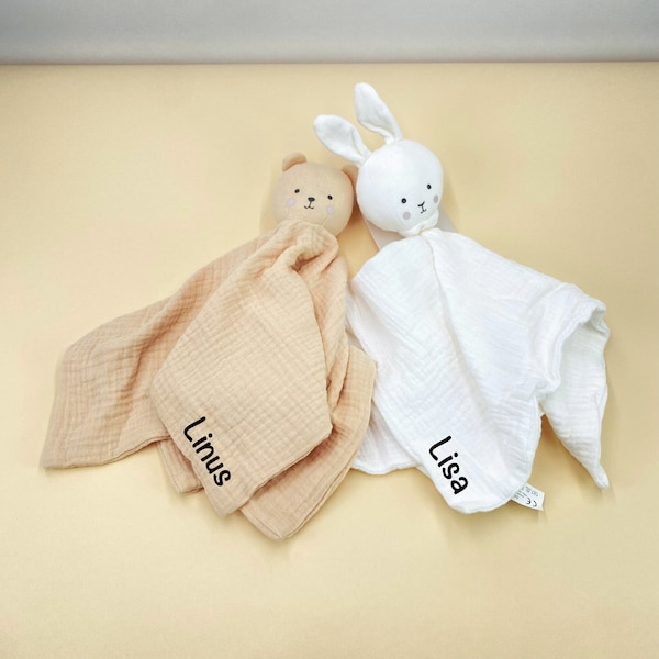 Geschenk zur Geburt, Schmusetuch mit Namen, Kuscheltuch personalisiert, Babygeschenk Geburt, Babygeschenk Name, Personalisierbares Geschenk