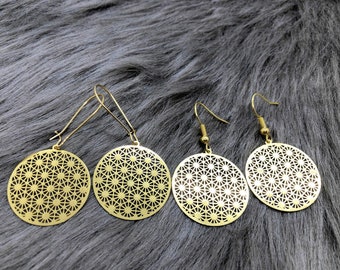 Ohrhänger gold, Bohemian, Mandala, Frauen, Geschenke, filigran, Ornamente, Ohrschmuck