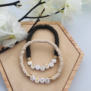 Pulseira miçangas Katsuki, pulseira com letras, pulseira com pingente, pulseira da amizade, personalizada, presentes