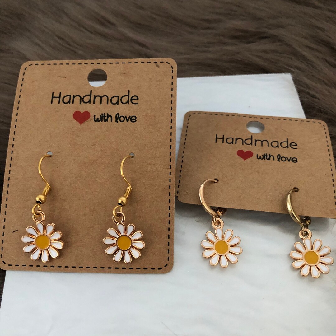 Blumenohrringe Gänseblümchen – Vintage-Design In Leuchtendem Gelb, Für Partys & Festivals