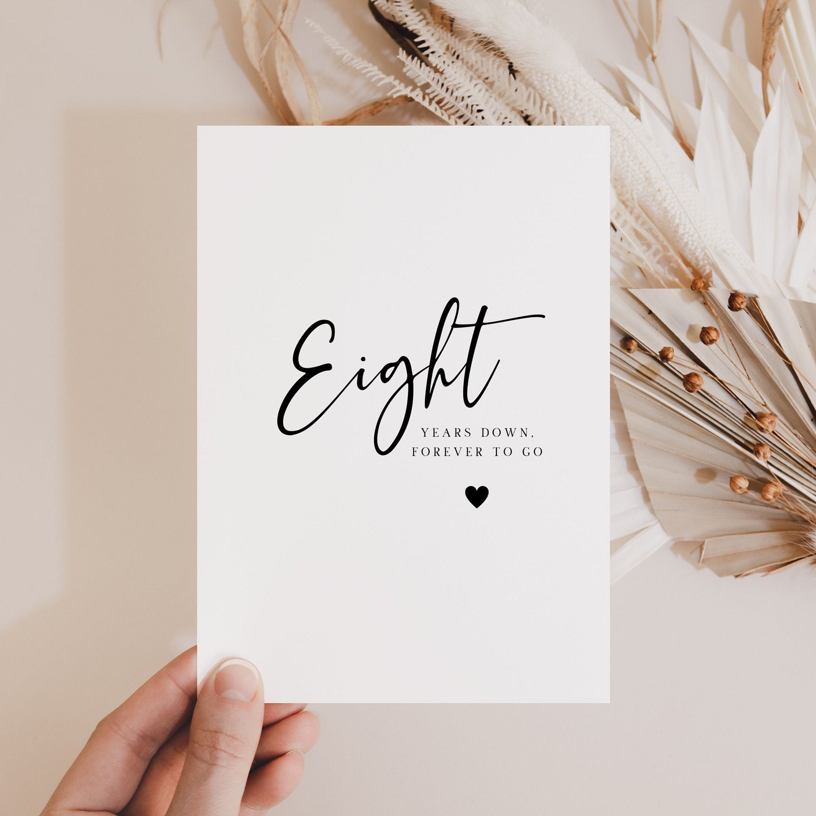8th Anniversary Card Happy Eighth Wedding Anniversary Card | Etsy