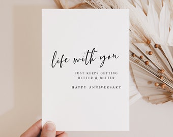 Happy Anniversary Card, Wedding Anniversary, Celebration Card, Partner Card, Card for Him, Card for Her