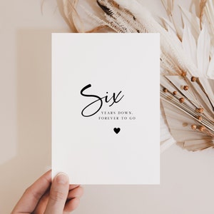 6th Anniversary Card, Happy Sixth Wedding Anniversary Card, Couple Card, Six Years Married