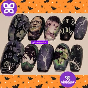 Frankenstein Halloween Press-on nails