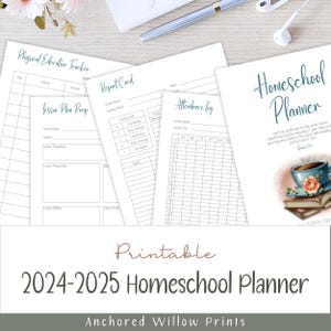 Homeschoolplanner 2024-2025 Afdrukbaar, rapporten, excursies, lichamelijke opvoeding, lesplannen, unitstudies en meer