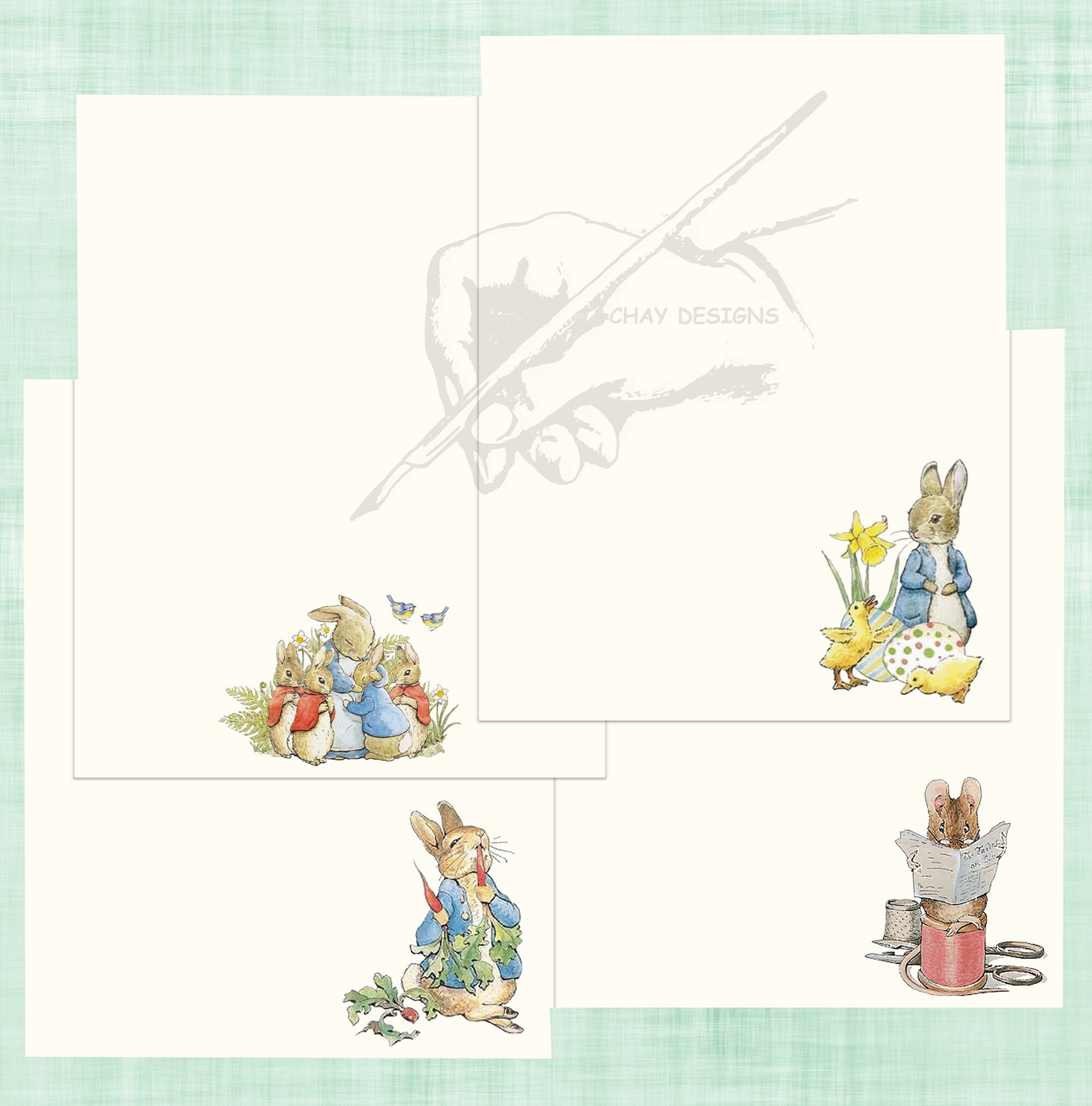 60 Beatrix Potter Bundle, Instant Download Stationery Sheets ...