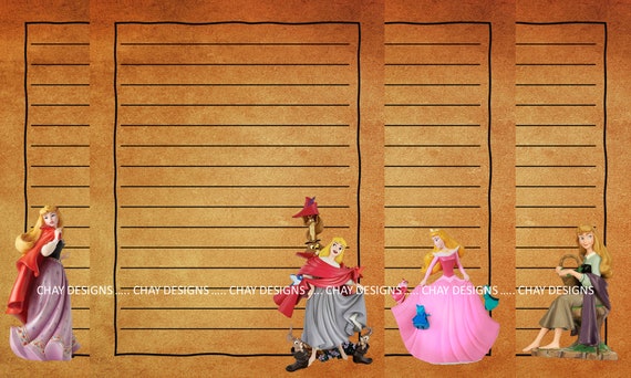 Set of 14 Sleeping Beauty Printable Stationary/Journal Pages | Etsy