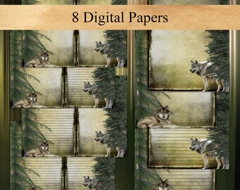 Printable Wolf Stationery - Etsy