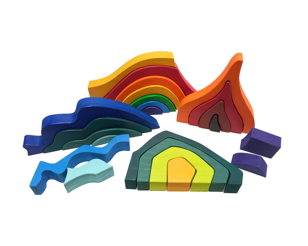 4 Elements Stacking Blocks Toy Etsy UK