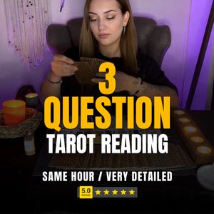 3 Question Tarot Reading: Same Hour Psychic Love General Career Guidance