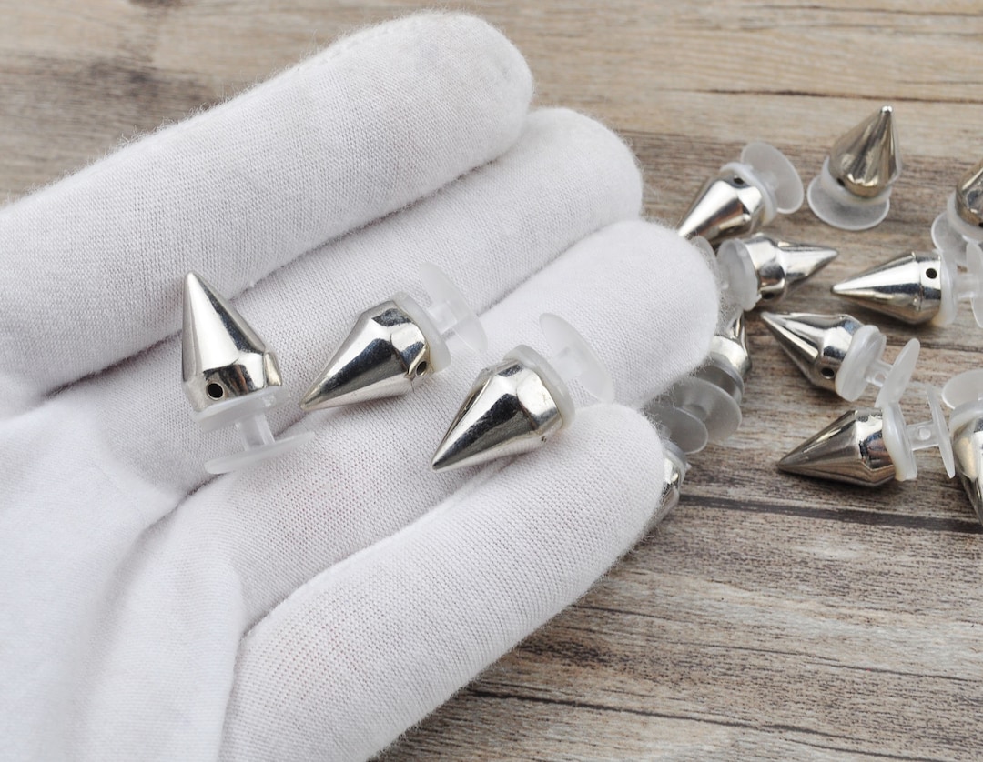 4-26 Silver Spikes Stud Shoe Charm,plastic Spike Rivet Shoe Charms