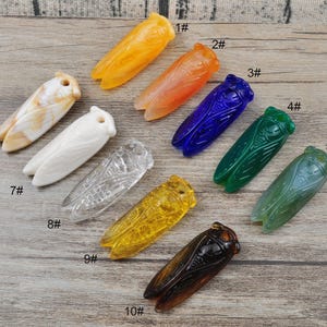 10/20/50 pezzi cicala, ciondolo cicala, acrilico cicala, perline cicala, forma cicala, ciondolo cicala, gioielli cicala, 16x43mm