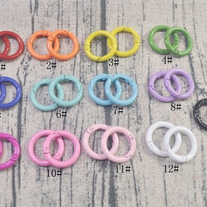 5pcs spring round ring clasps,Mixed Color Round Clasp, Snap Clip ,Trigger Clasp,push gate snap hook,Purse round ring,spring gate ring - 25mm
