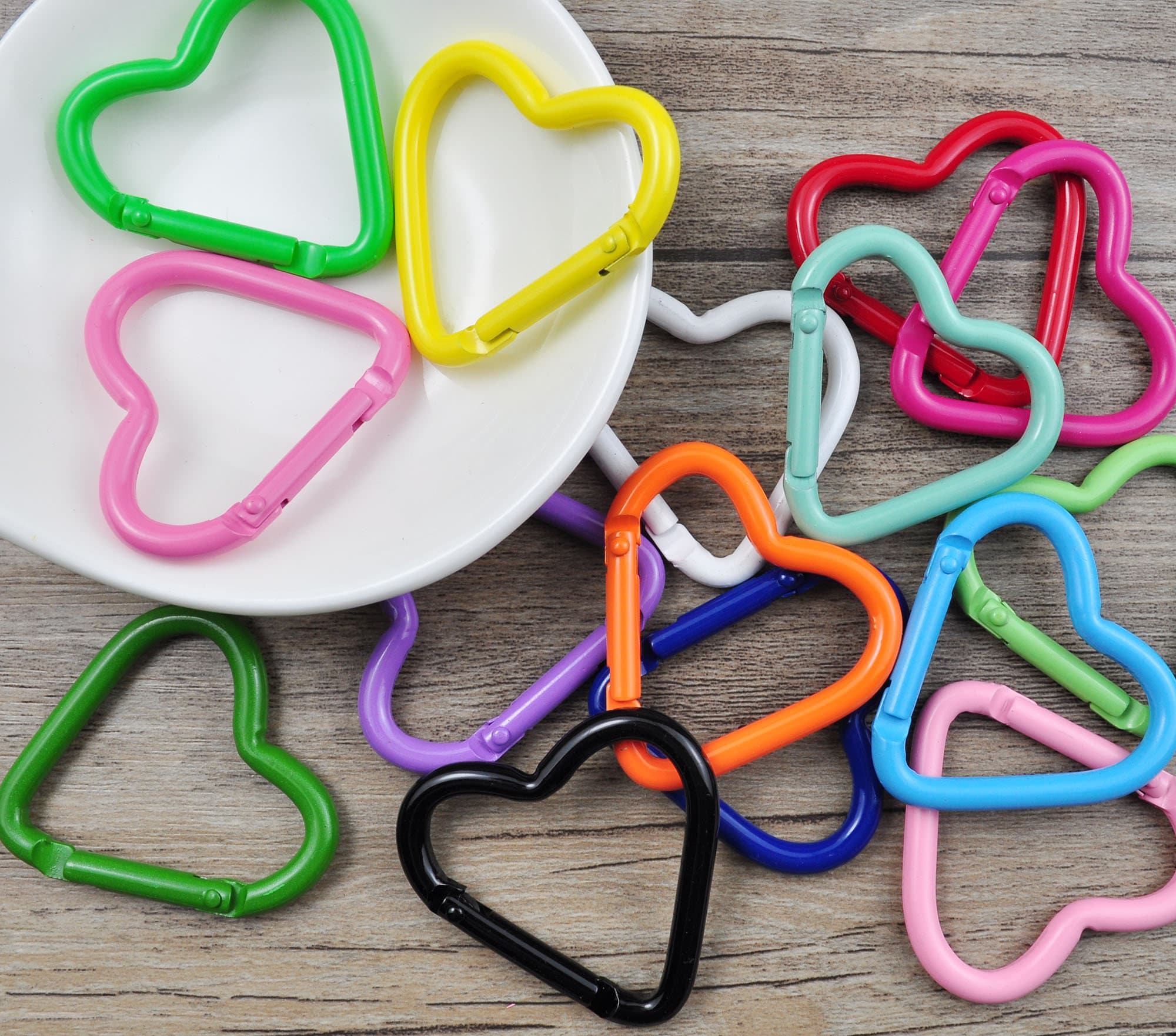 ☆nff☆ heart branch keyringsilver nff1 1/10/20/30/50/100pc Heart Carabiner Clips Clasp,key Chains