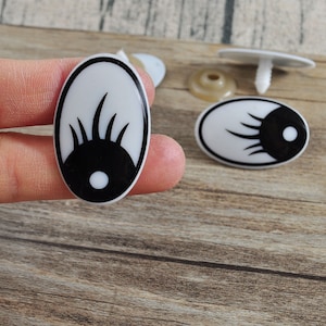 20pcs (10 paia) Occhi di sicurezza del cartone animato, occhi comici di plastica, occhi di sicurezza, occhi stampati, occhi comici, 39x25mm