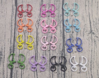10/30/50/100Pcs Mixed Color MoonShaped Key clasp, Moon swivel snap hook key clasps,swivel clasp, push gate swivel clasp for purse supplies