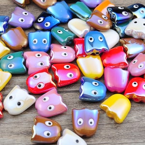 50Pcs Colorful Ghost beads,Acrylic Ghost beads,Halloween beads,AB Color Ghost,Ghost Pendant,Ghost Charm,DIY,Jewelry and Crafting supplies