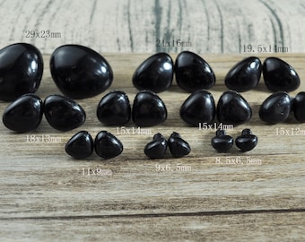 20Pcs 8.5mm/9mm/11mm/15mm/18mm/19.5mm/21mm/29mm Black Triangle Safety nose with Washer，Black Safety eyes,Doll nose,Triangle Plastic nose