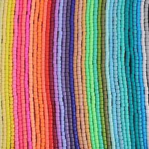 69 Colors 6mm Polymer Clay Tube Beads,Assorted Colors Strand Bead,Polymer Clay Spacer Beads,Heishi Bracelet/Necklace Beads,Polymer Tube Bead