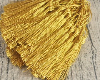 20Pcs/50Pcs/100Pcs Gold Bookmark Tassels， Silk Tassels，Tassel Pendant,DIY Craft Tassels,Bookmark Making Supplies,5" Long
