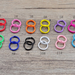 Biegeringe, 50-500 Stück gemischte Farbe offene Spaltringe, 8mm Metall Biegeringe, Doppelschleife, Verbindungsstück, Biegeringe, Ohrringe Schmuckzubehör