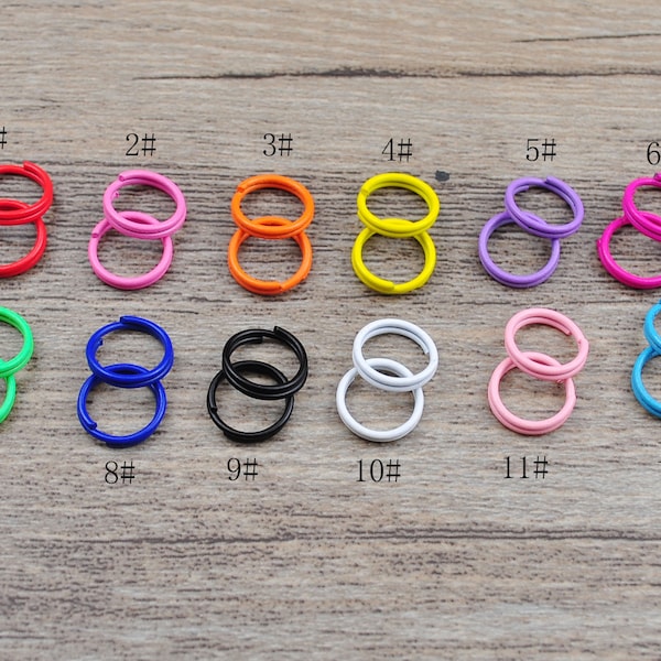 Jump Rings,50-500Pcs Mixed Color Open Split Rings,8mm Metal Jump Rings,Double Loop，Link ,Connector Jump Rings, Earrings Jewellery Findings