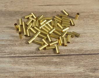 50/100pcs of Raw Brass Short Tube Spacers Beads,Round Tube Brass beads,Brass Jewelry Findings 10mm