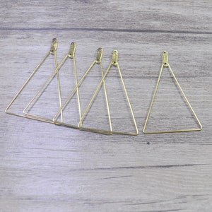 15/25/50Pairs Gold Plated Triangle Earrings,Earring Components,Openable Earwire,DIY Earring,Triangle Earring Hook Findings,31x50mm