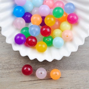 50 Stück 16mm runde Perlen, Kunststoff-Gelee-Perle, Acryl-Gumball-Perlen, Bubblegum-Perlen, runde Spacer-Perlen, gemischte runde Perlen,Großhandel-Perlen