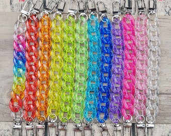 12 Colors,Shoe Chains,Shoe Clip,Shoes Charms, Transparent Glitter Chain for Shoes,Acrylic link chain,Shoe Decoration,Shoe Charm Gift
