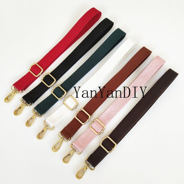 2.5cm Width,1Pcs Pure Color Cotton Canvas Crossbody Handle Shoulder Unisex Strap Laptop Belt, Adjustable 51 Inches Long, Multicolor Metal