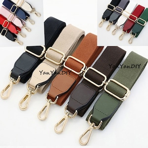 55" Adjustable Solid Color Bag Strap,3.8cm Width Crossbody Strap, PU Leather Purse Handle Chain, Shoulder Handbag Strap,Replacement Strap