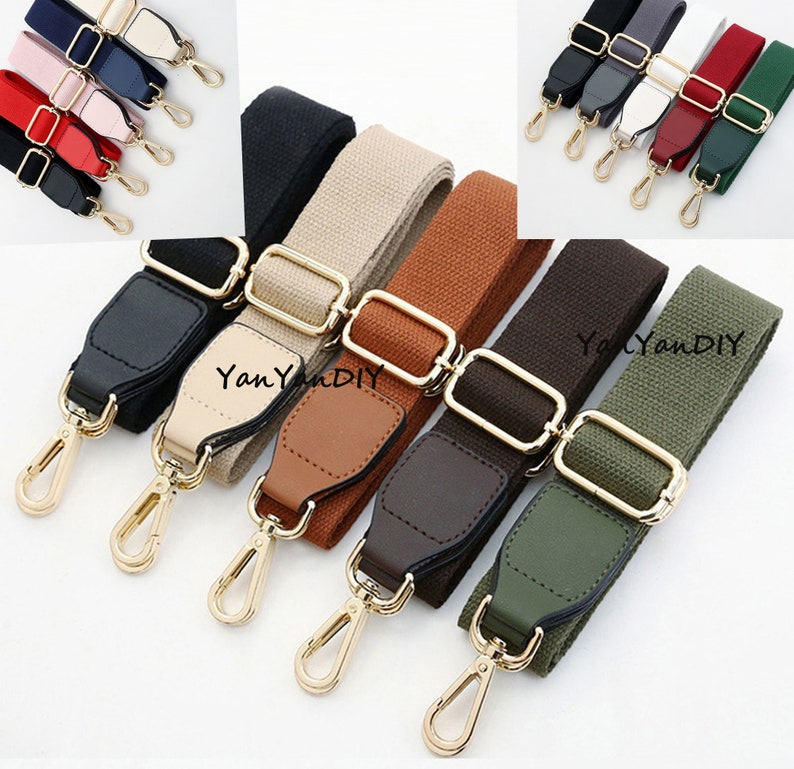 55 Adjustable Solid Color Bag Strap,3.8cm Width Crossbody Strap, PU Leather Purse Handle Chain, Shoulder Handbag Strap,Replacement Strap image 1