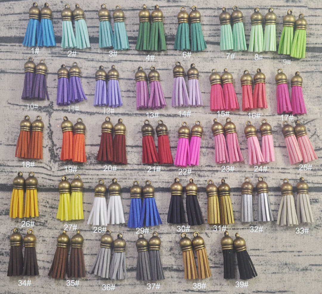 10100pcs 39 Colors Tassels,1.5'',faux Leather Tassels,mini Tassels