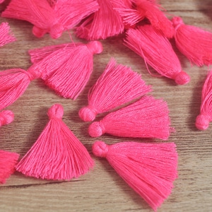 10/30/50/100Pcs 1.18&quot; Camelia Tassels,3cm Handmade Cotton Tassels,Tassels Trim Fringe,Small Tassel Supplies, Jewelry Tassels