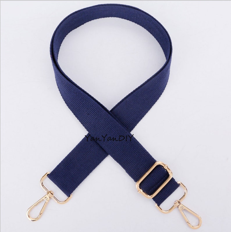 1Pcs Pure Color Cotton Canvas Crossbody Handle Shoulder Unisex Strap Laptop Belt, Adjustable 55 Inches Long,1.5 Width, Multicolor Metal image 9