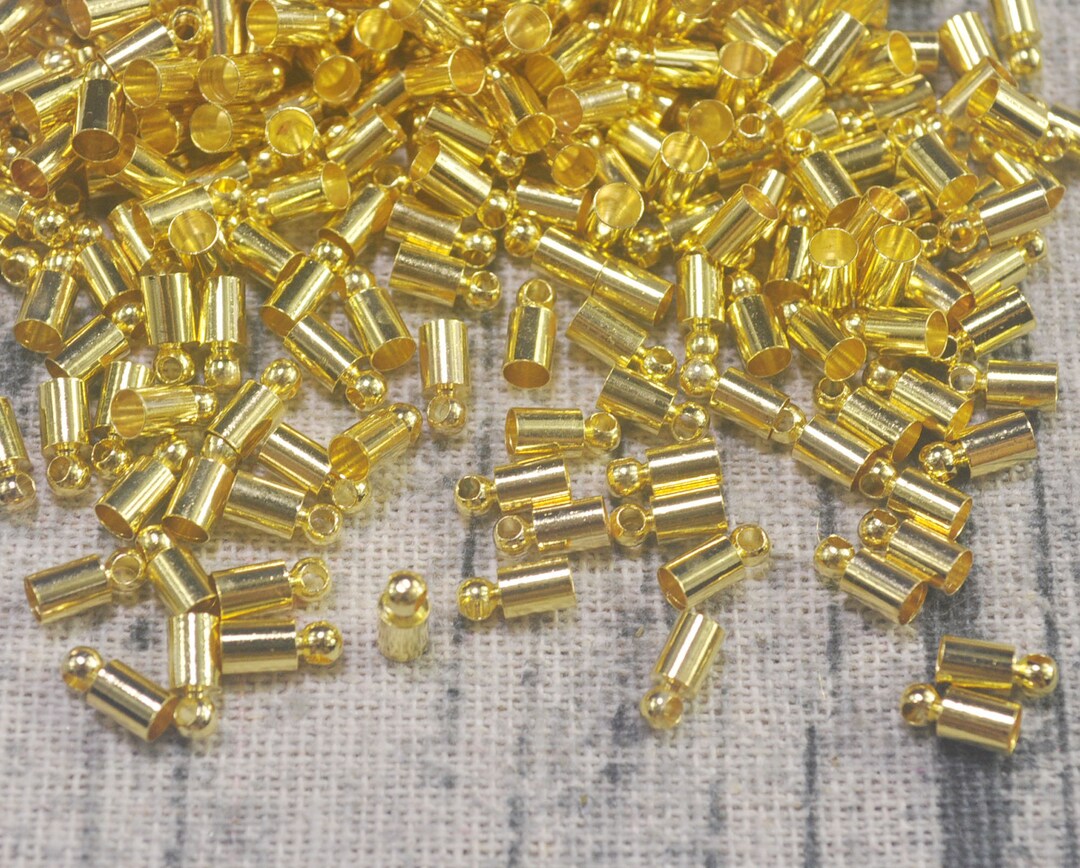 Leather Cord End Cap100 or 200pcs Gold Plated Copper End Caps Etsy