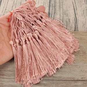 20Pcs/50Pcs/100Pcs Antique Pink Bookmark Tassels， Silk Tassels，Tassel Pendant,DIY Craft Tassels,Bookmark Making Supplies,5" Long