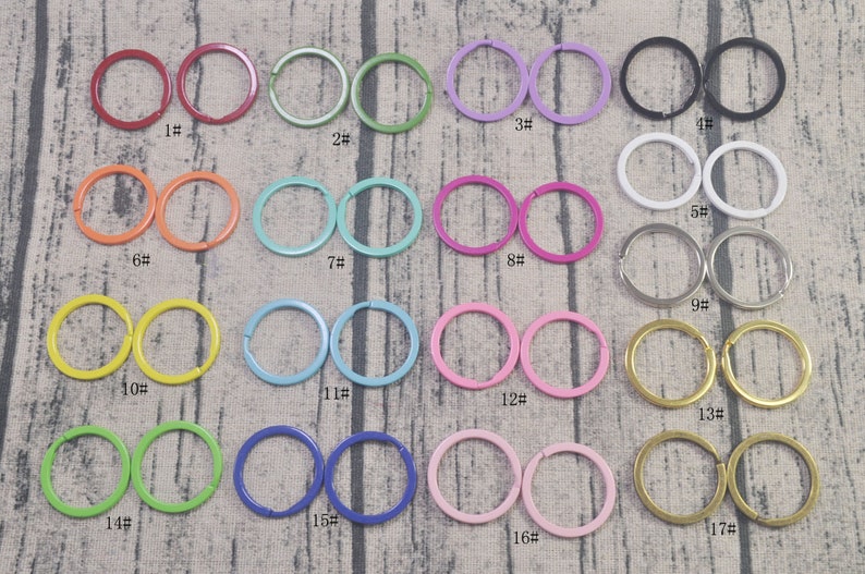 10,30,50pcs hallazgos de llaveros al por mayor, coloridos anillos divididos en blanco, suministro de cadena de claves, llavero redondo de círculo, anillos divididos, 30 mm imagen 2